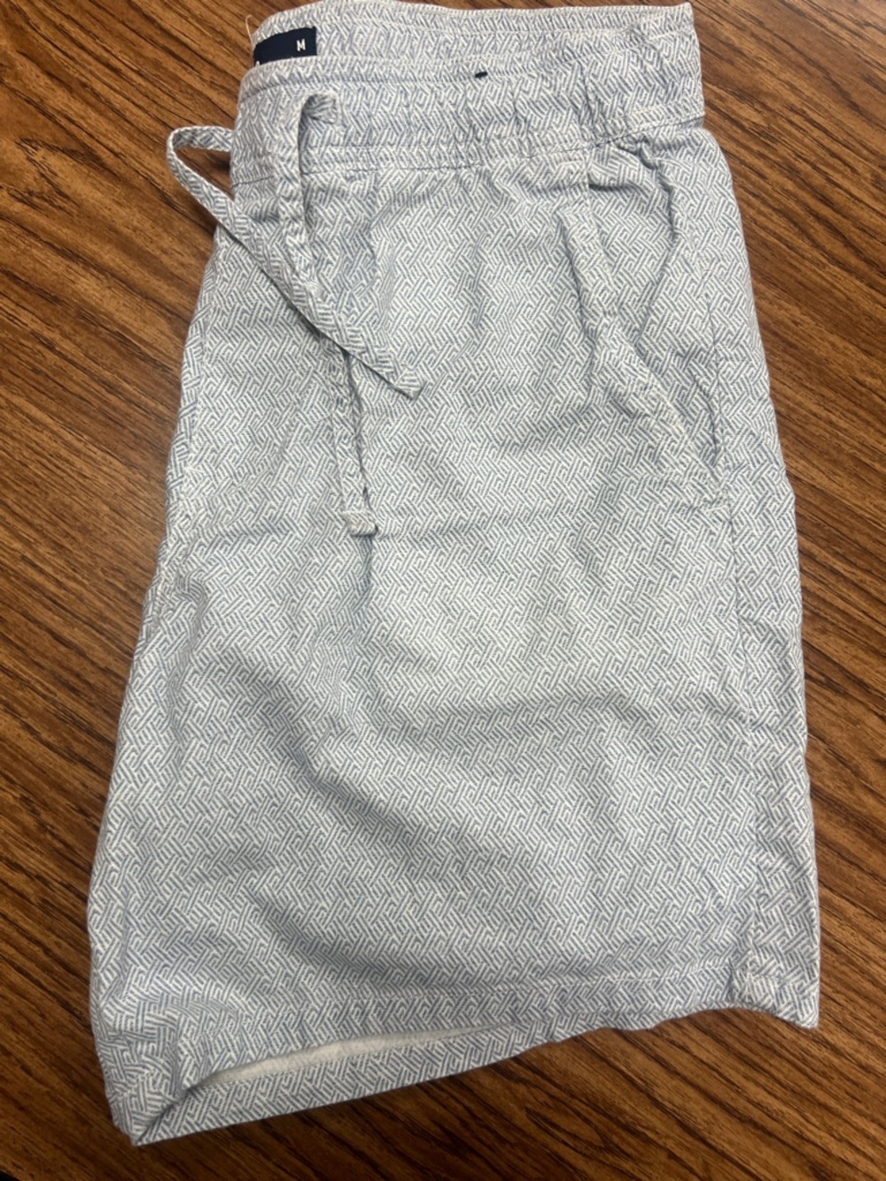 Hollister Light Blue Geometric Drawstring Shorts